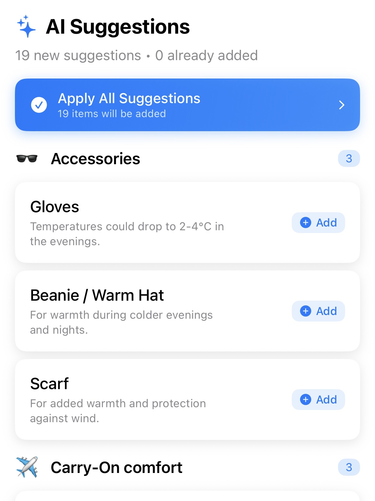 AI Suggestions Feature